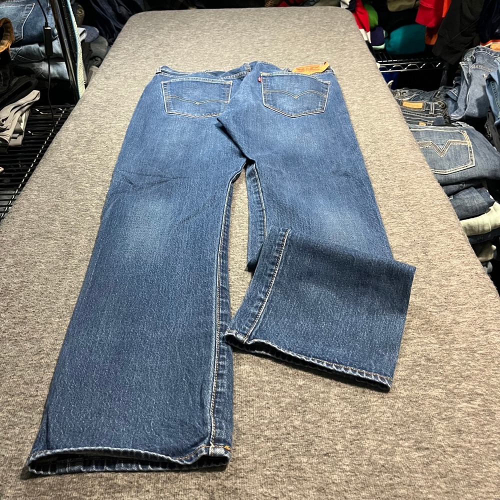 Levis 501 Original Fit Jeans Mens 38x34 Medium Wash Blue Denim Straight Leg